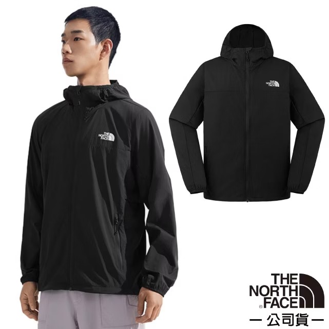 【The North Face】男 SUN CHASE WIND 連帽輕薄外套(亞洲版型) 87VY-KX7 星際黑✿30E010
